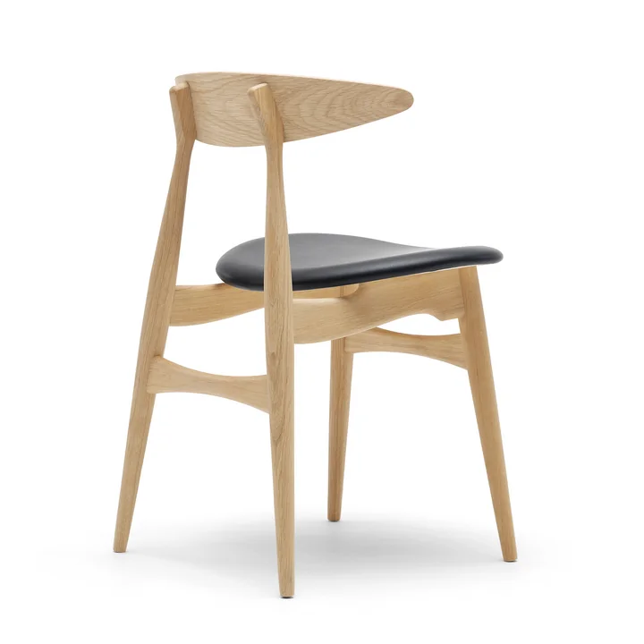 Carl Hansen - CH33, oiled oak / black leather (Loke 7150)