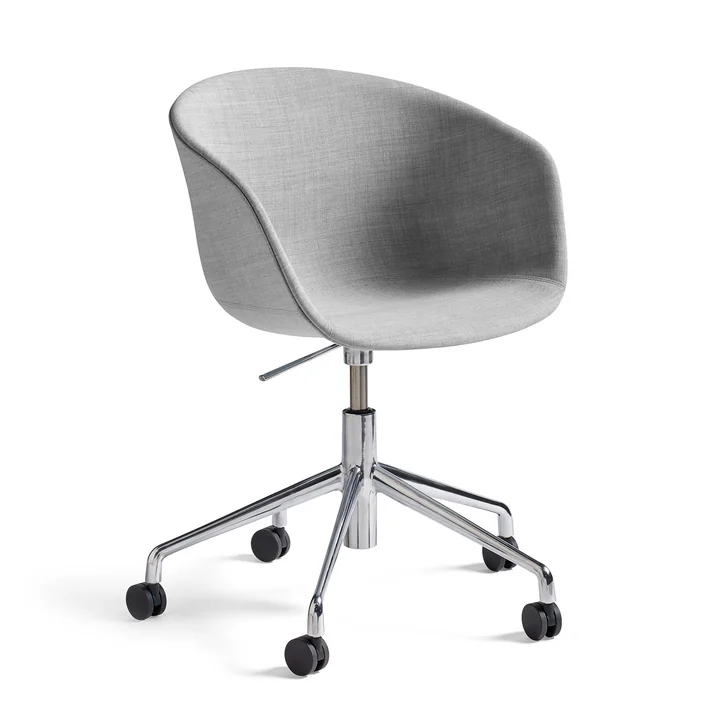 HAY - About A Chair AAC 53 with gas pressure height adjustment, remix light gray (123) / polished