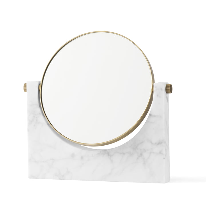 Pepe Marble mirror from Audo in brass / white