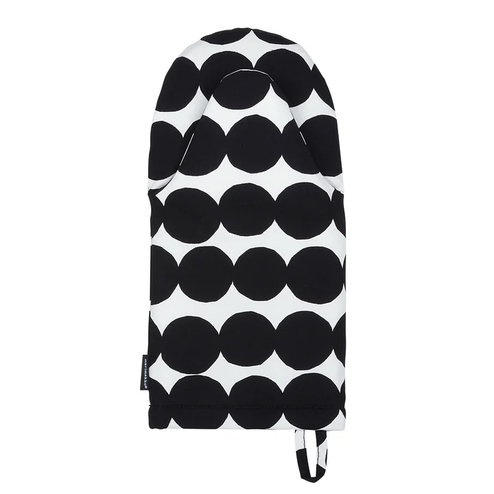 Räsymatto glove by Marimekko in black and white