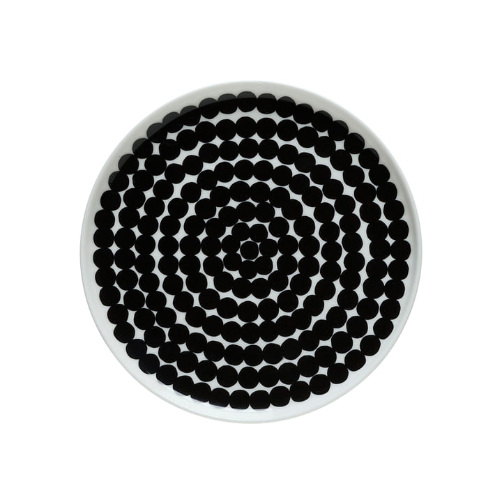 Oiva Siirtolapuutarha Plate Ø 20 cm from Marimekko in white / black