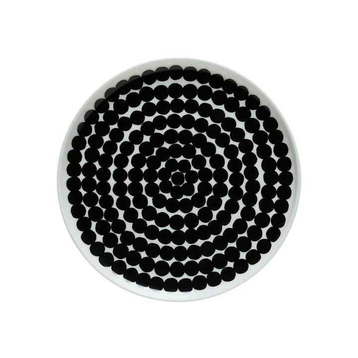 Oiva Siirtolapuutarha Plate Ø 20 cm from Marimekko in white / black