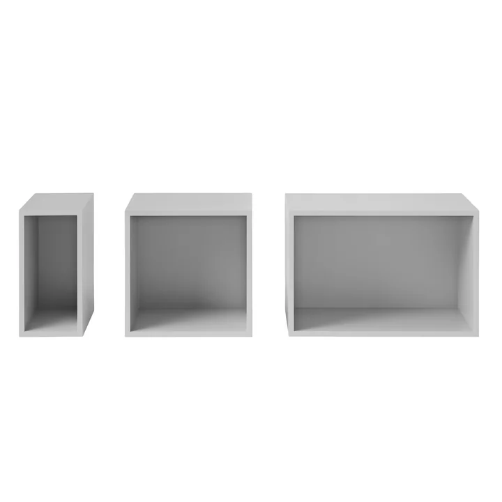 Stacked Shelving system - light grey with back wall from Muuto