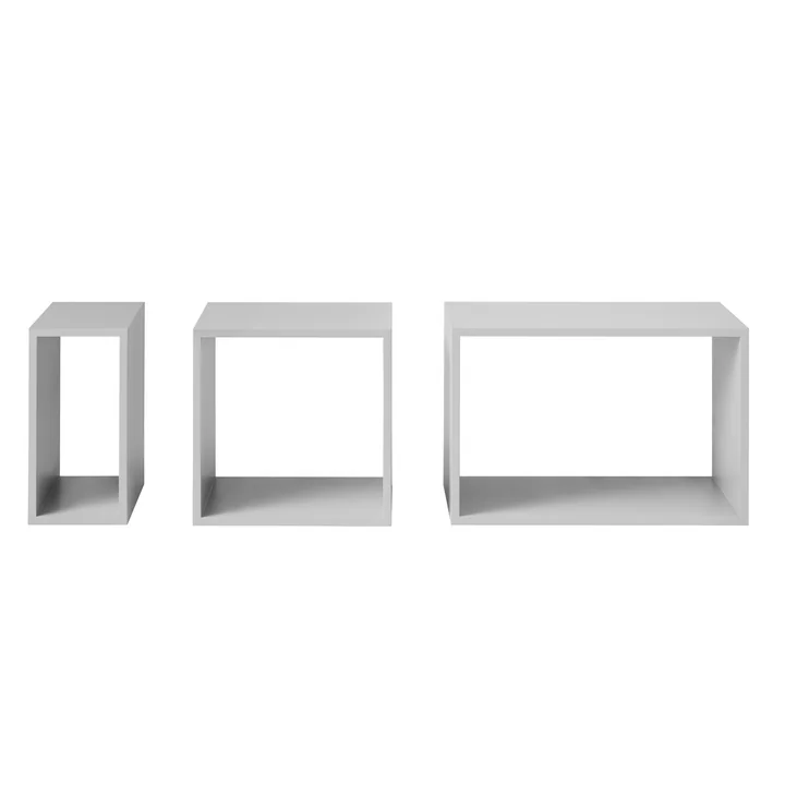 Stacked Shelving system - light grey without back panel from Muuto