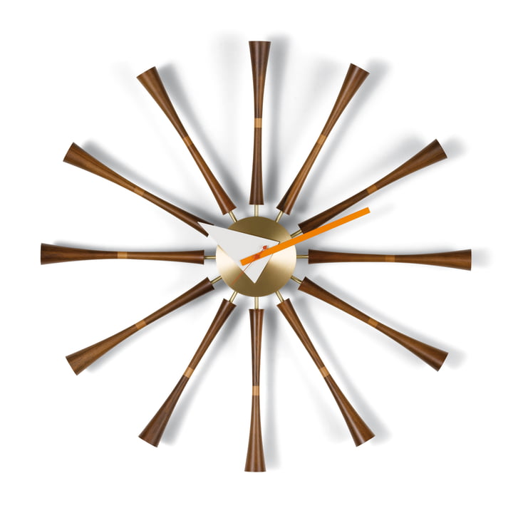 Vitra - Spindle Clock, Aluminium / Walnut