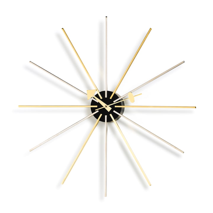 Vitra - Star Clock, chrome / brass