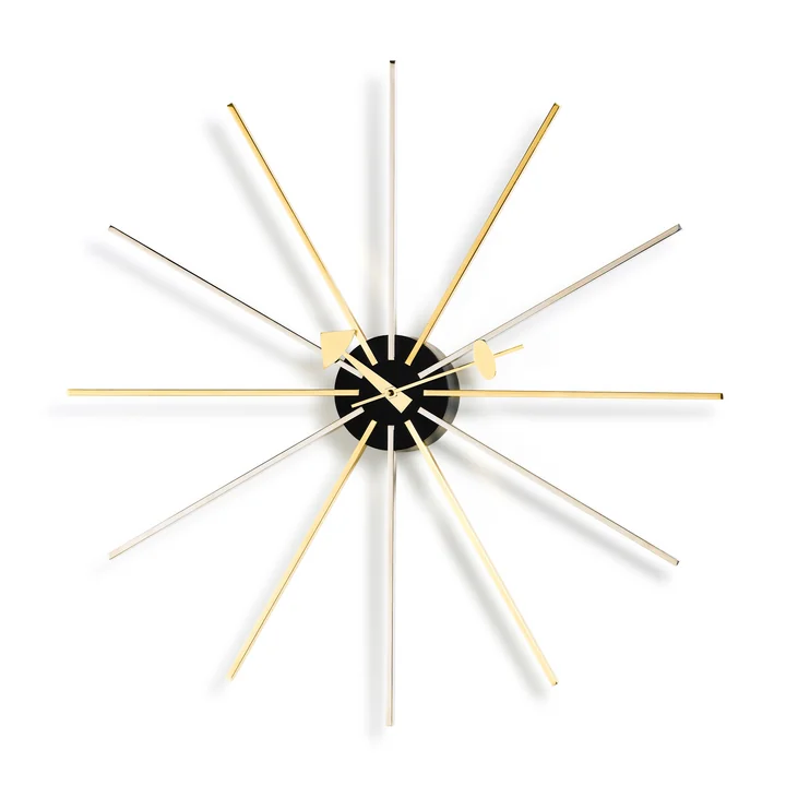 Vitra - Star Clock, chrome / brass
