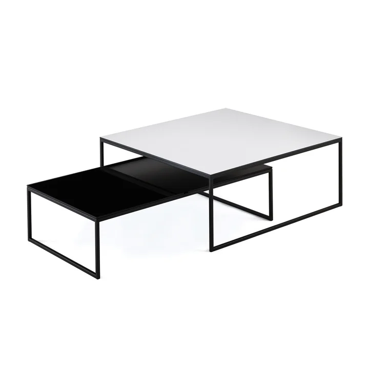 Coffee table Less H 15/2 by Hans Hansen in white and black