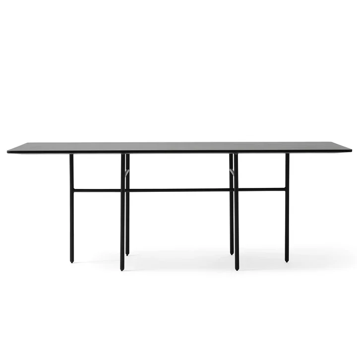 Rectangular table with clear design language