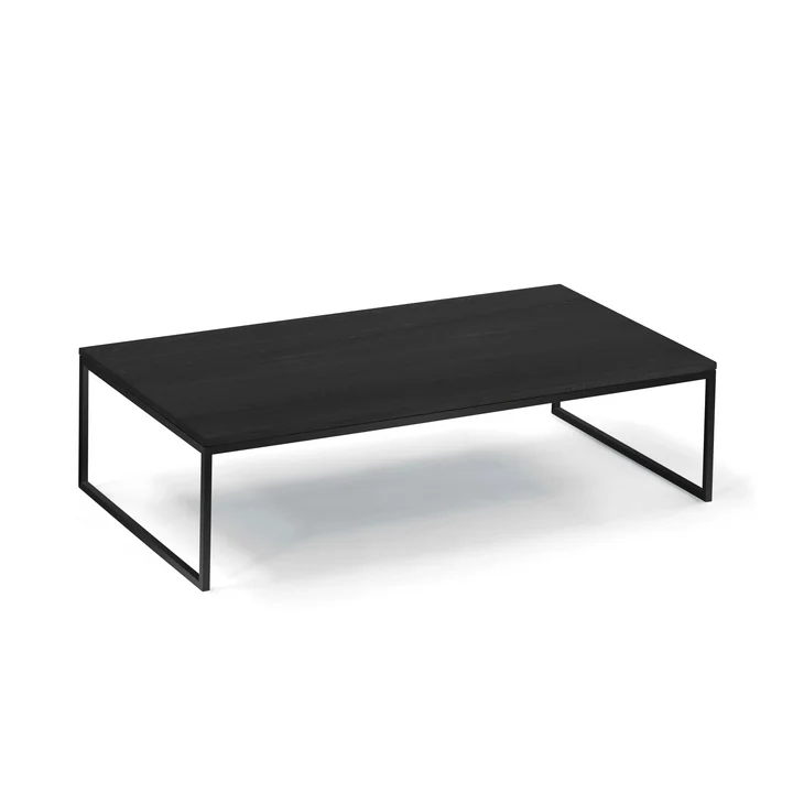 The Less H 5/2 VA coffee table from Hans Hansen, sled base, black / HPL black