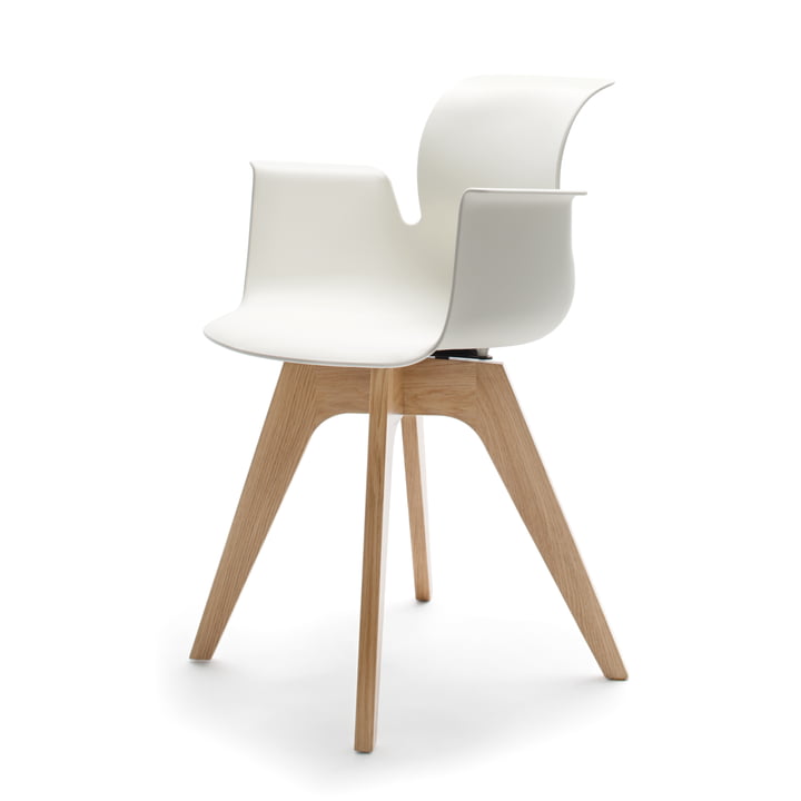 Flötotto - Pro 6 Armchair, four-star wooden frame oak nature, clear lacquered, white