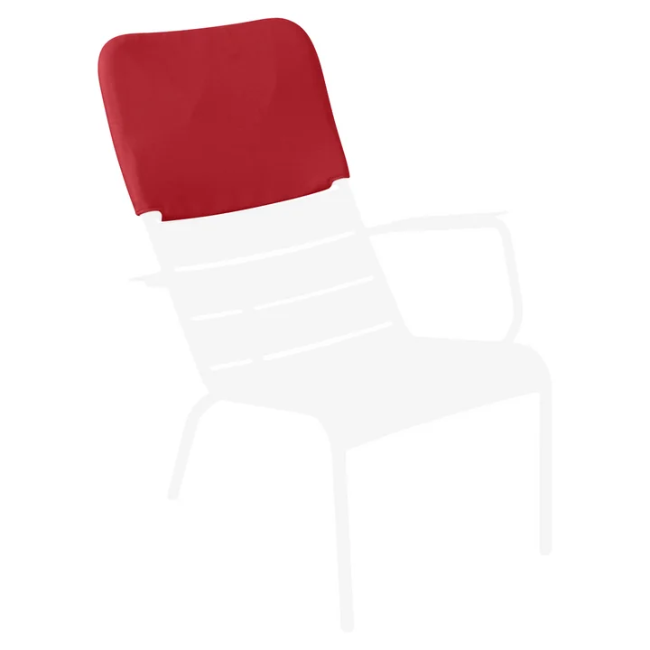 Luxembourg Armchair in cotton white with headrest in poppy red from Fermob