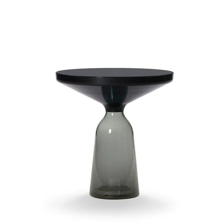Bell Side table from ClassiCon in steel black burnished / quartz gray
