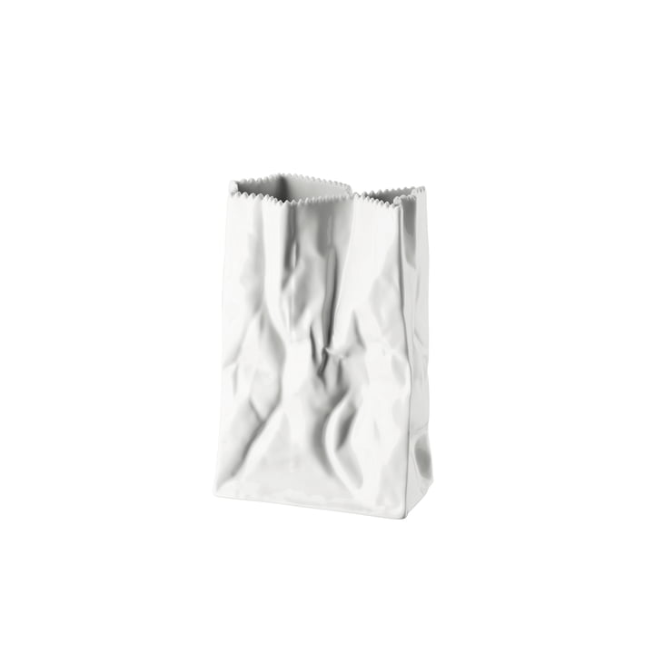 Rosenthal - Paper Bag Vase, 18 cm, glazed white