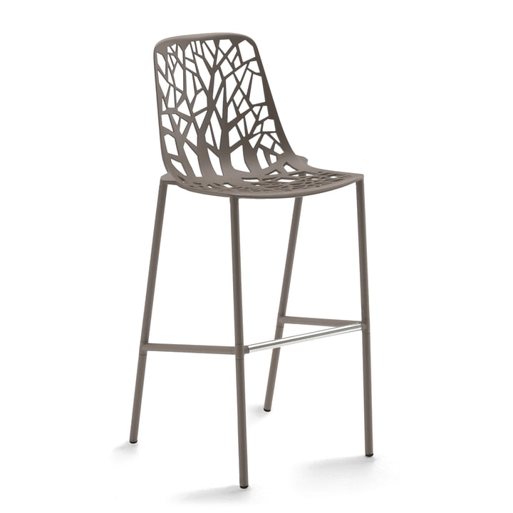Forest Bar stool high with high backrest from Fast in taupe