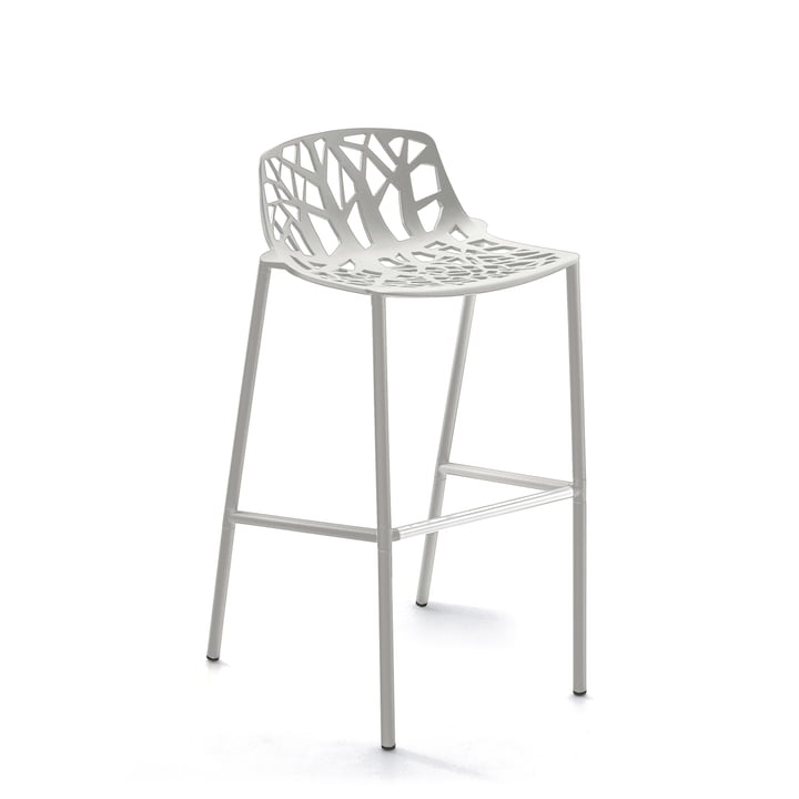 Forest Bar stool high with low backrest from Fast in white