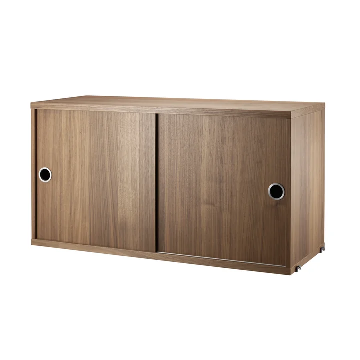 Wardrobe module with sliding doors 78 x 30 cm from String in walnut