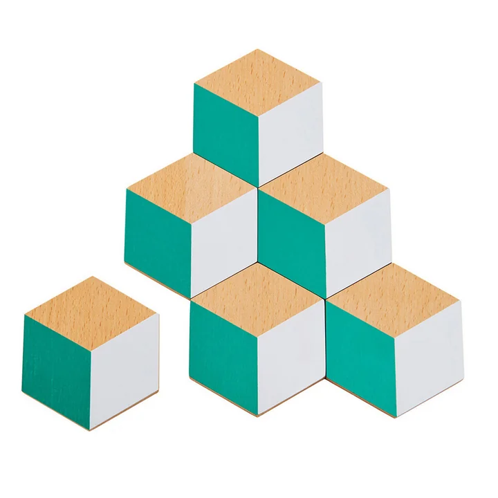 Areaware - Coasters Table Tiles in green / grey (set of 6)