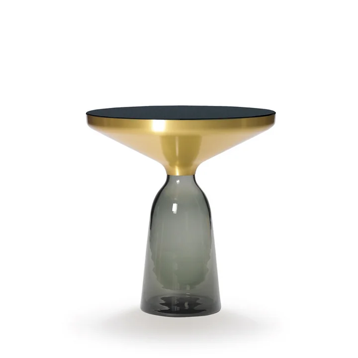 Bell Side table from ClassiCon in brass / quartz gray