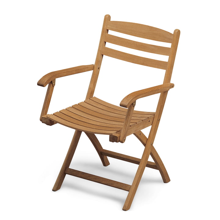Selandia Folding chair with armrests from Skagerak in teak