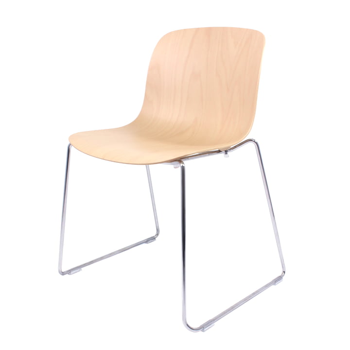 Magis - Troy Chair beech plywood, chrome-plated sled frame / natural beech wood