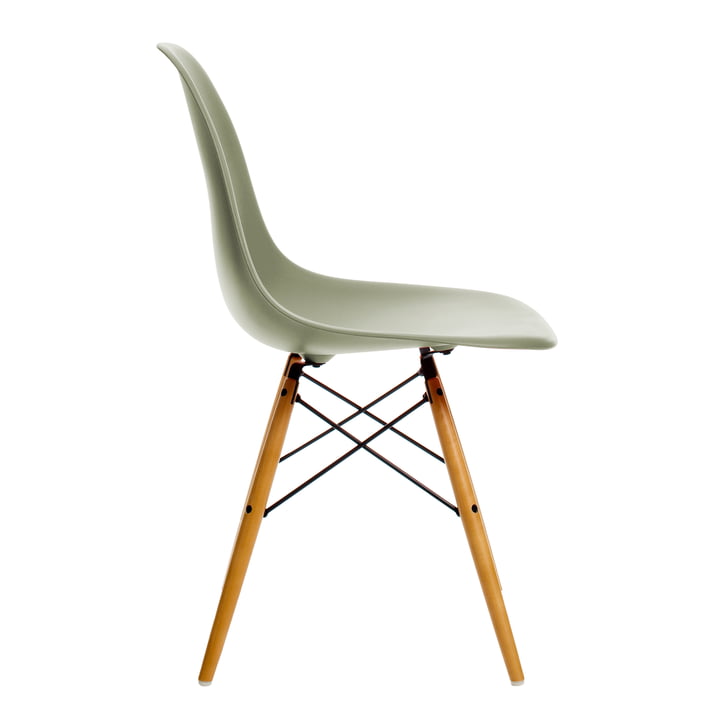 Vitra - Eames Plastic Side Chair DSW, yellowish maple / moss grey