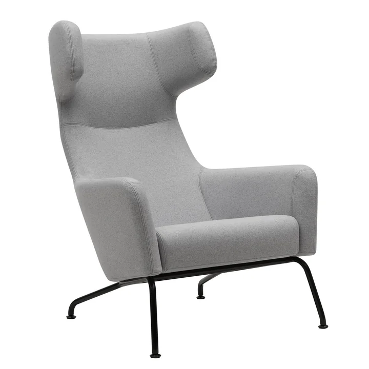 Softline - Havana Wing chair, black frame / light gray felt (620)
