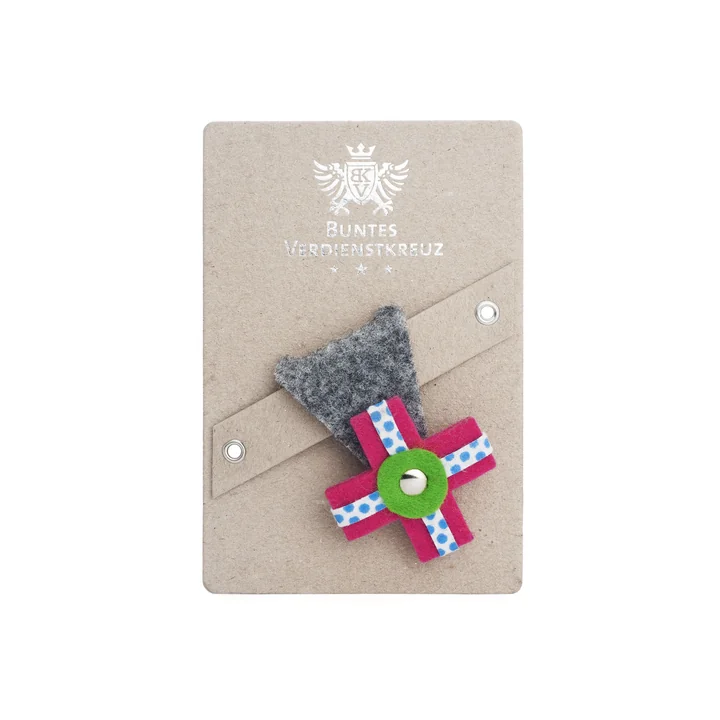 from box - Multicoloured merit badge, grey / pink