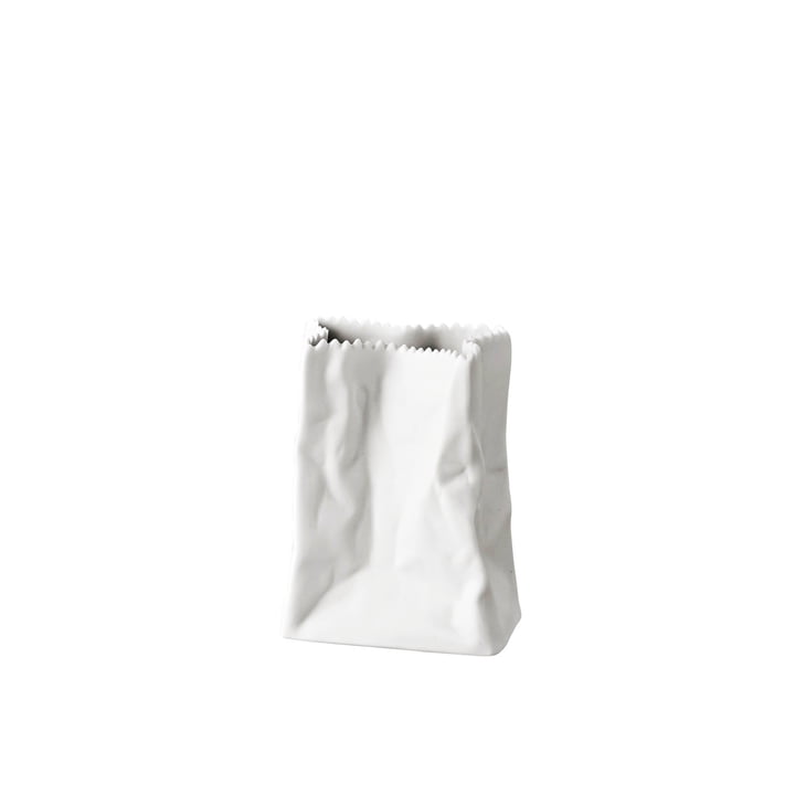 Rosenthal - Paper bag vase, 14 cm, white matt polished
