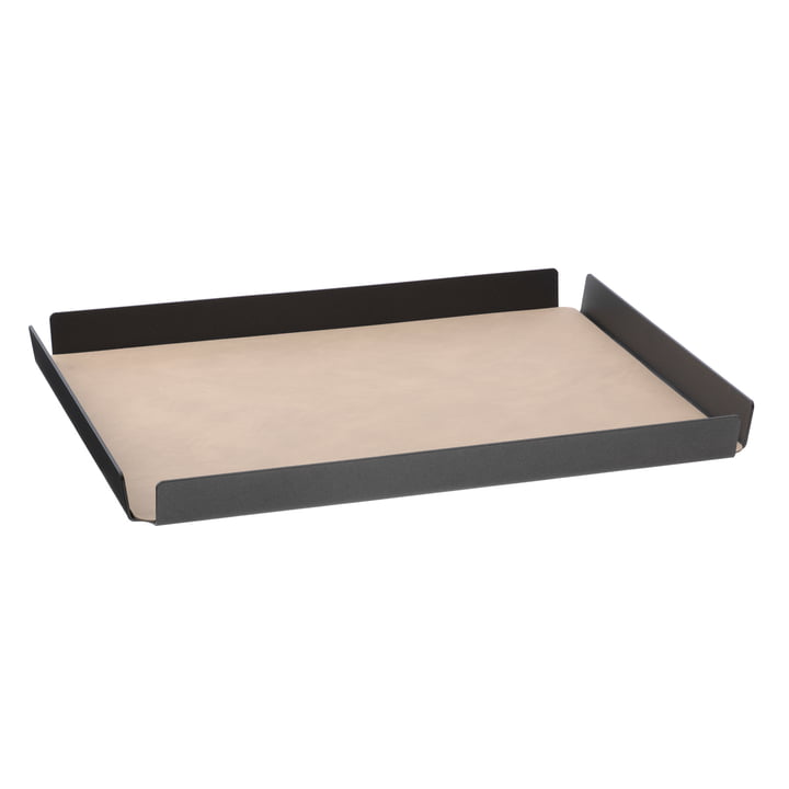 LindDNA - Tray Square aluminium Double Cloud/Nupo L 36 x 46 cm, anthracite / sand