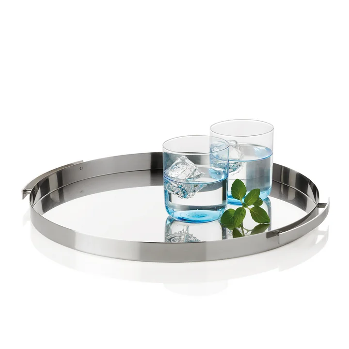 The Stelton - serving tray Ø 3 3. 5 cm with glasses