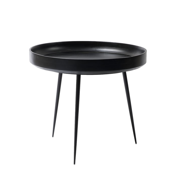 Bowl Table in large from Mater made of mango wood in black