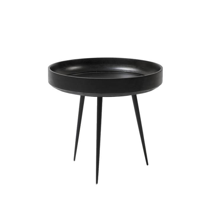 Bowl Table in small by Mater made from mango wood in black