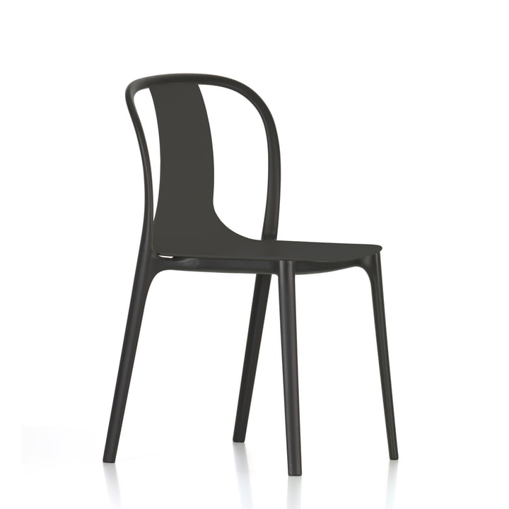 Belleville Chair Plastic by Vitra in deep black