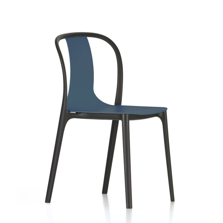 Belleville Chair Plastic by Vitra in sea blue