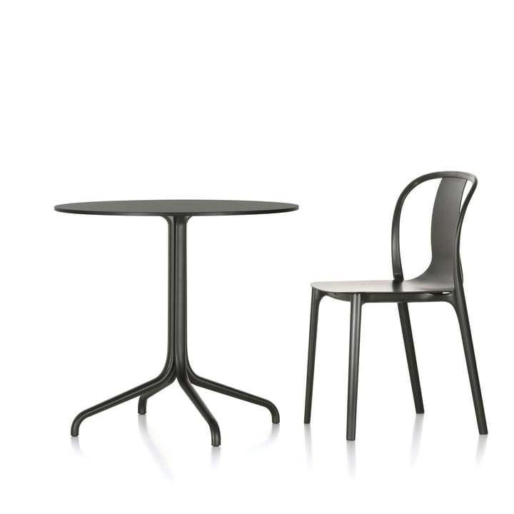 Belleville Bistro Table and Belleville Chair Wood by Vitra