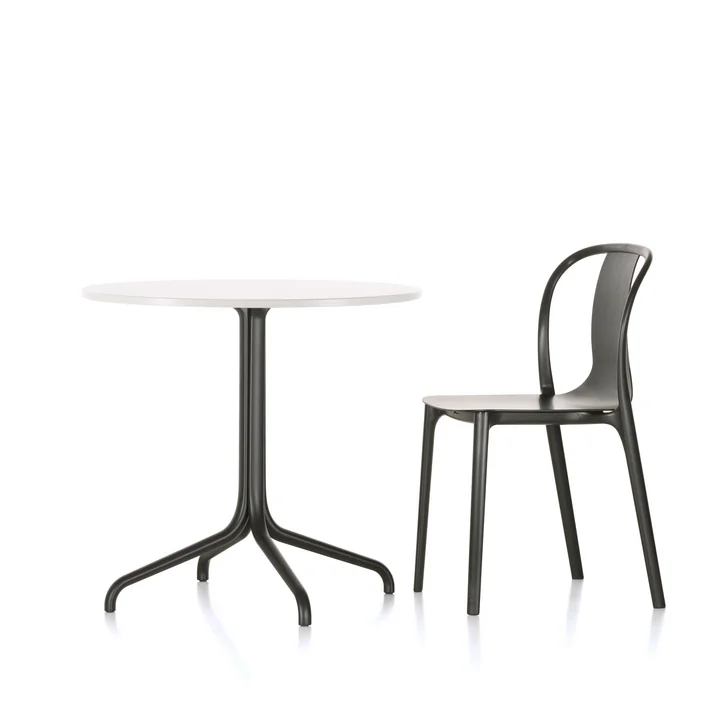 Belleville Bistro Table and Belleville Chair Wood by Vitra