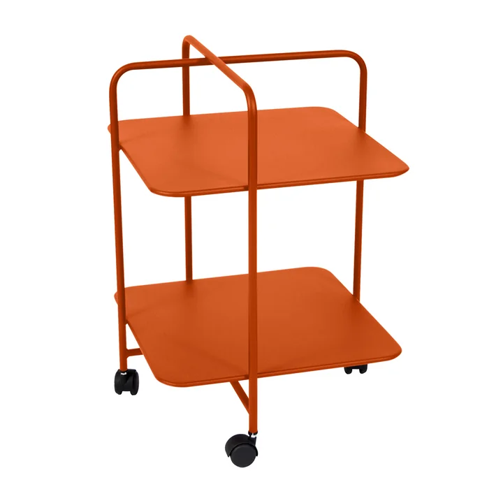 Alfred Side Table on wheels in carrot by Fermob
