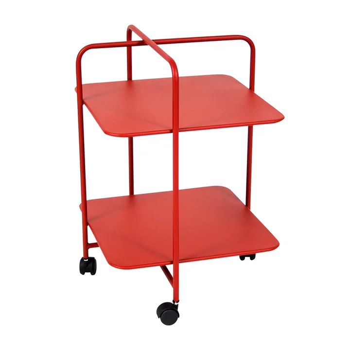 Alfred Side Table on wheels in poppy by Fermob
