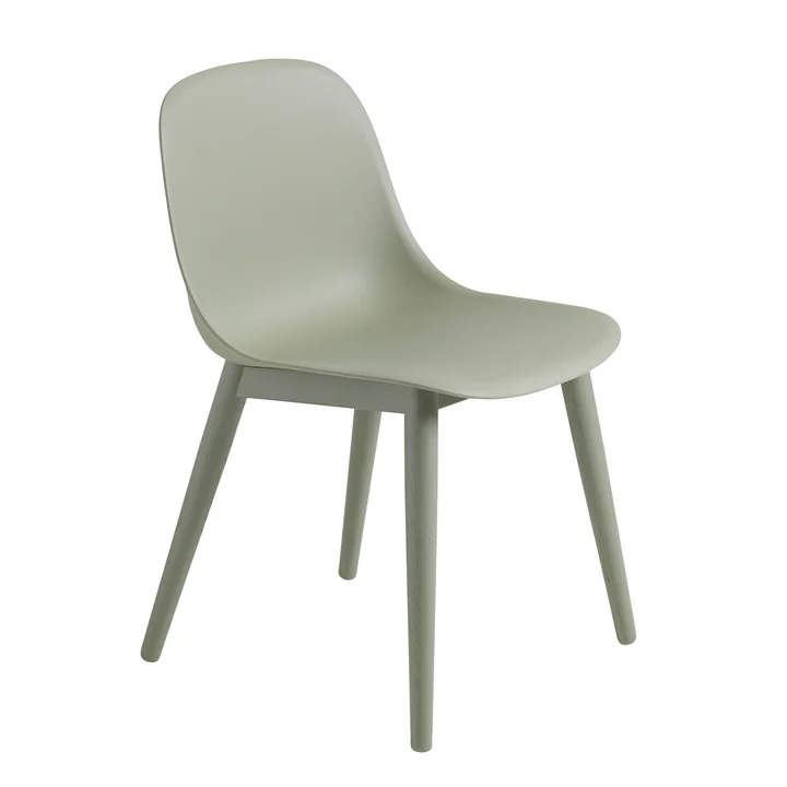 Fiber Side Chair Wood Base from Muuto in dusty green