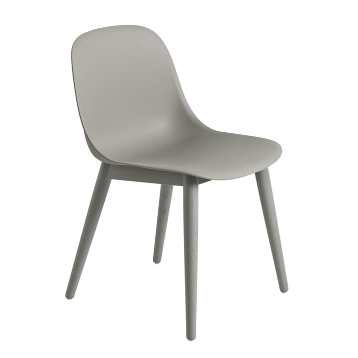Fiber Side Chair Wood Base from Muuto in gray