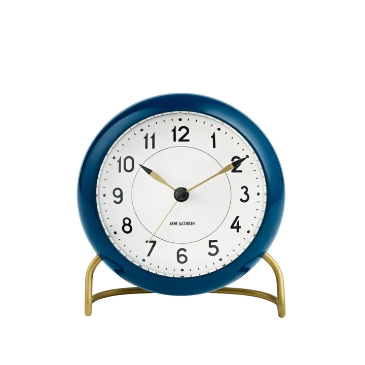 AJ Station alarm clock in navy blue / white by Rosendahl