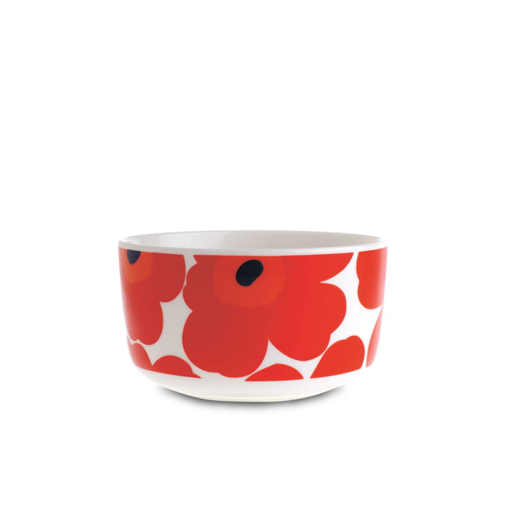 Oiva Unikko Bowl 500 ml from Marimekko in white and red