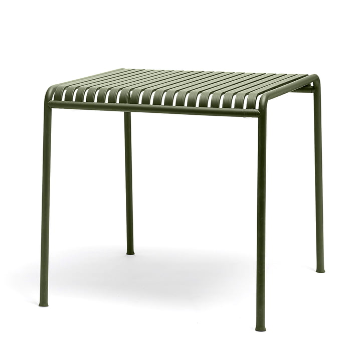 The Palissade table from Hay in olive - square with a size of 80 x 80 cm