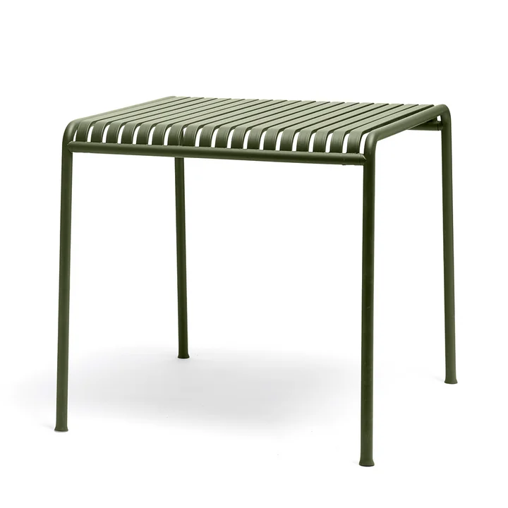 The Palissade table by HAY in olive - square with a size of 80 x 80 cm