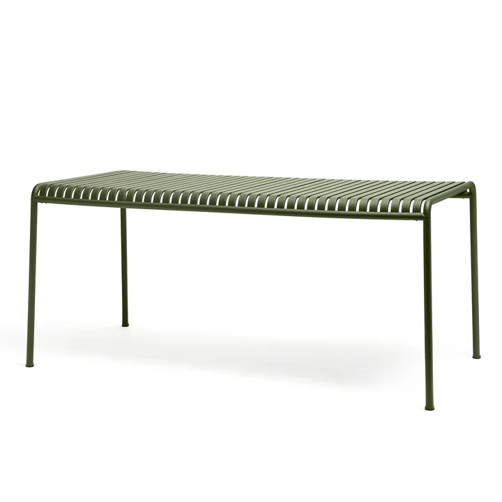The Palissade table by HAY in olive with a size of 160 x 80 cm