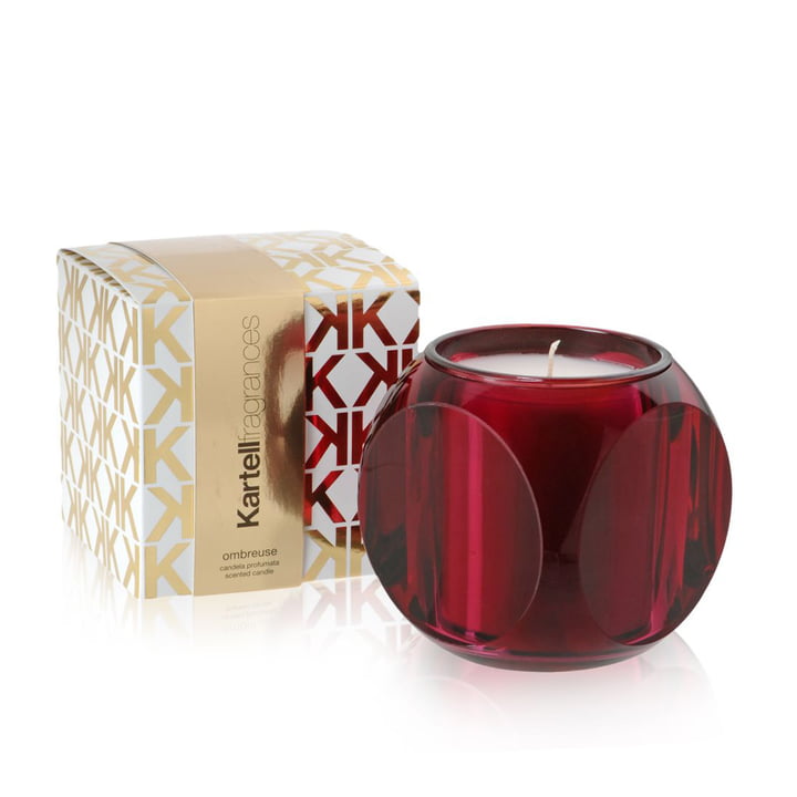 Scented candle Dice by Kartell in pink with the fragrance Ombreuse