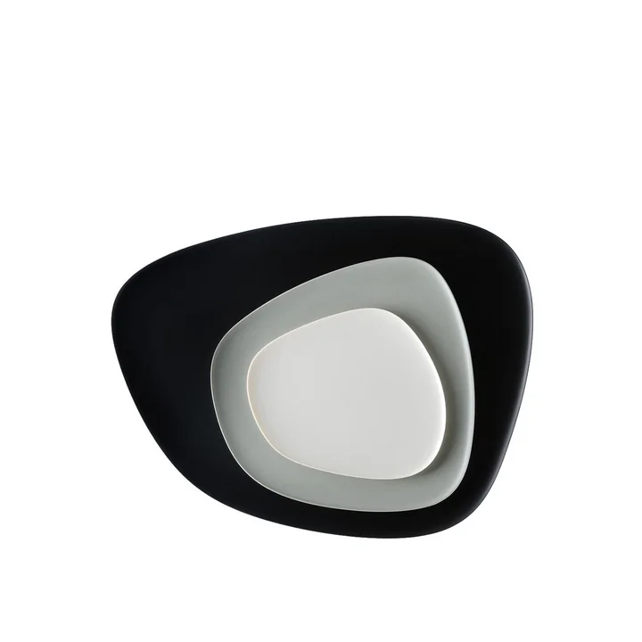 Namasté tray set by Kartell in black, grey and taupe