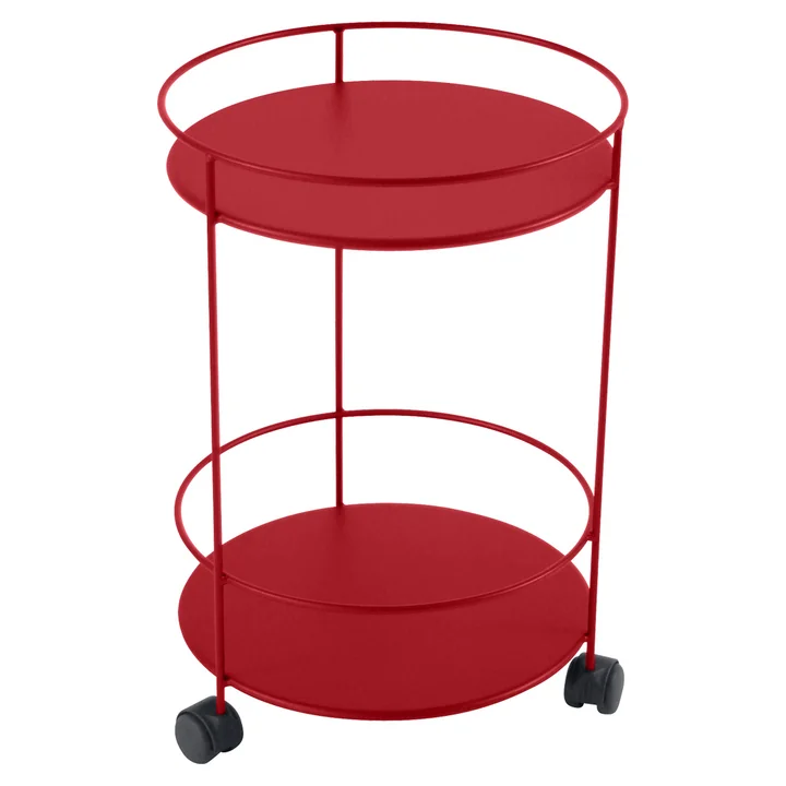 Guéridons Side trolley on wheels from Fermob in poppy red