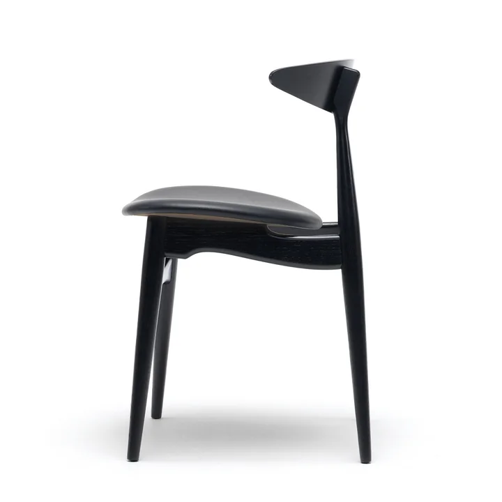 Carl Hansen - CH33P, beech black lacquered / leather black (Loke 7150) / frame: beech black lacquered